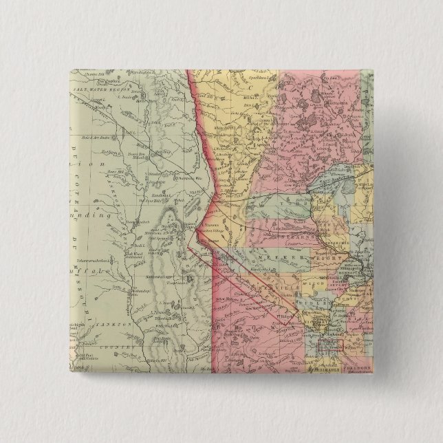 Minnesota 2 inch square button (Front)