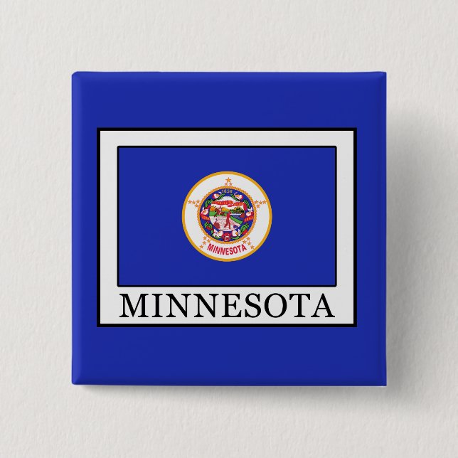 Minnesota 2 Inch Square Button (Front)