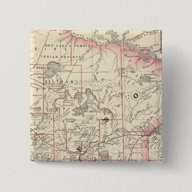 Minnesota 2 inch square button (Front)