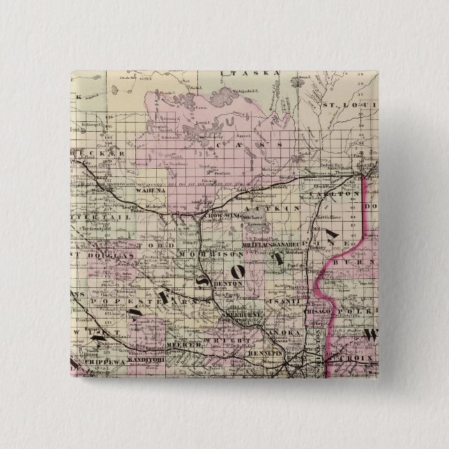 Minnesota 9 2 inch square button (Front)