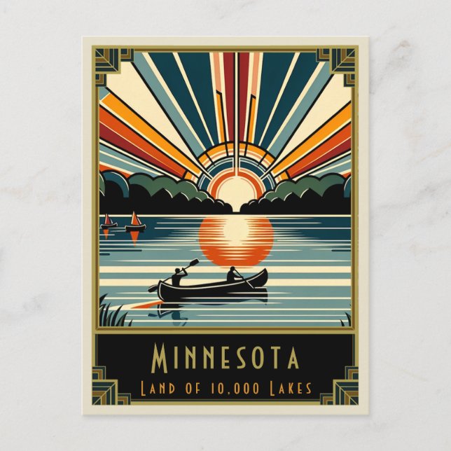 Minnesota | Art Deco Postcard (Front)