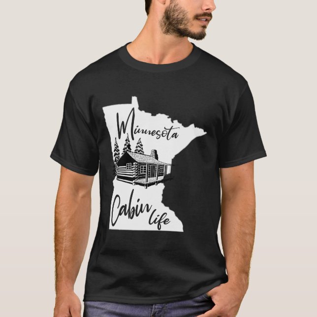 Minnesota Cabin Life Lake Resort T-Shirt (Front)