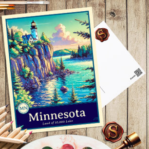 Minnesota   Carte postale ombragée style Anime
