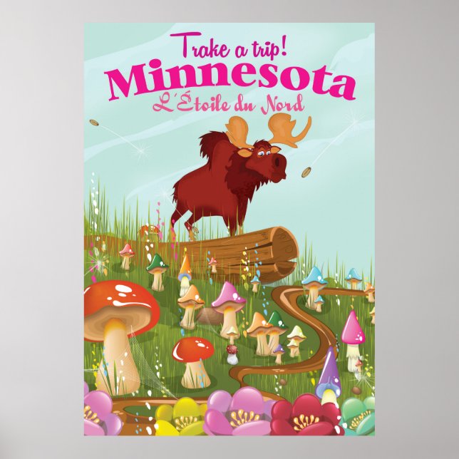 Minnesota Cartoon travel poster (Front)