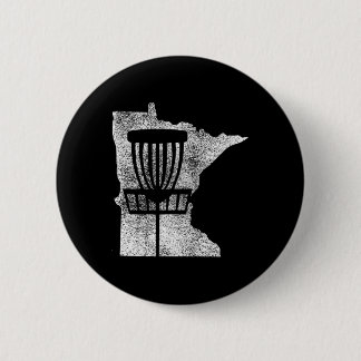 Minnesota Disc Golf State With Basket Distressed G 2 Inch Round Button