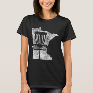 Minnesota Disc Golf State With Basket Distressed G T-Shirt