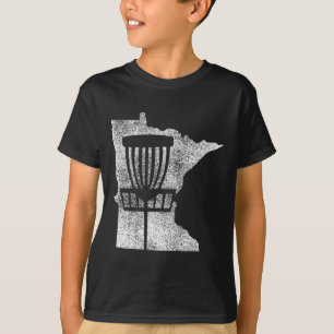 Minnesota Disc Golf State With Basket Distressed G T-Shirt