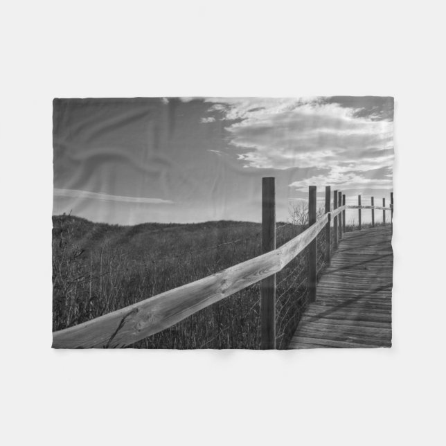 Minnesota, Duluth, Park Point, Boardwalk Fleece Blanket (Front (Horizontal))