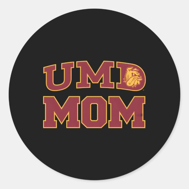 Minnesota Duluth Umd Bulldogs Mom Classic Round Sticker (Front)