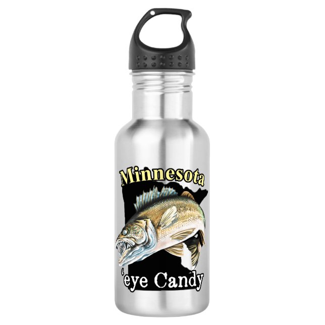 Minnesota 'Eye Candy Funny Walleye Fishing 532 Ml Water Bottle (Front)