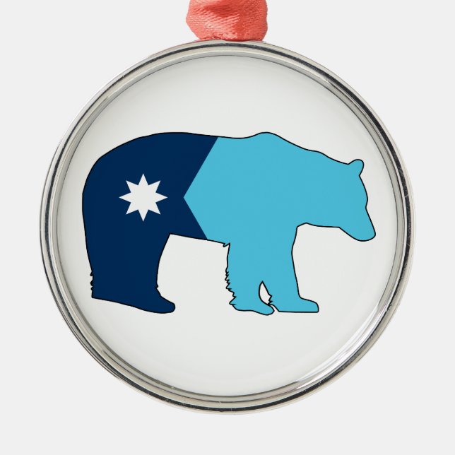 Minnesota Flag Bear Metal Ornament (Front)