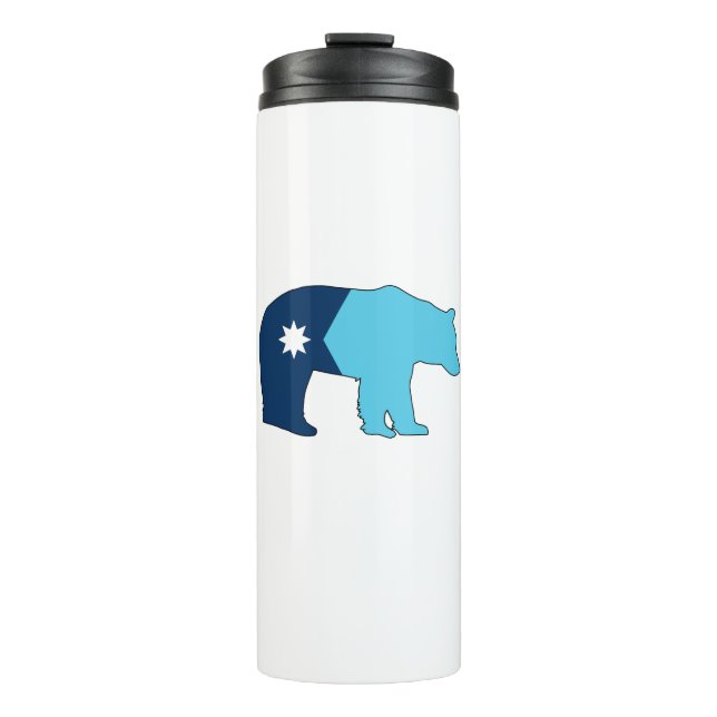 Minnesota Flag Bear Thermal Tumbler (Front)