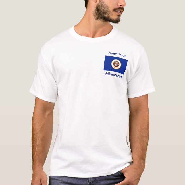 Minnesota Flag Map City T-Shirt (Front)