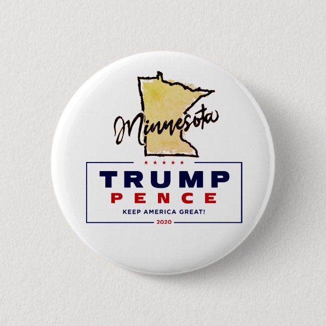 Minnesota for Trump- Pence 2020 2 Inch Round Button (Front)