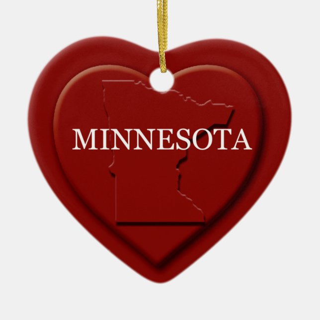 Minnesota Heart Map Christmas Ornament (Front)