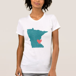 Minnesota Heart shirt (turquoise) - Customizable!