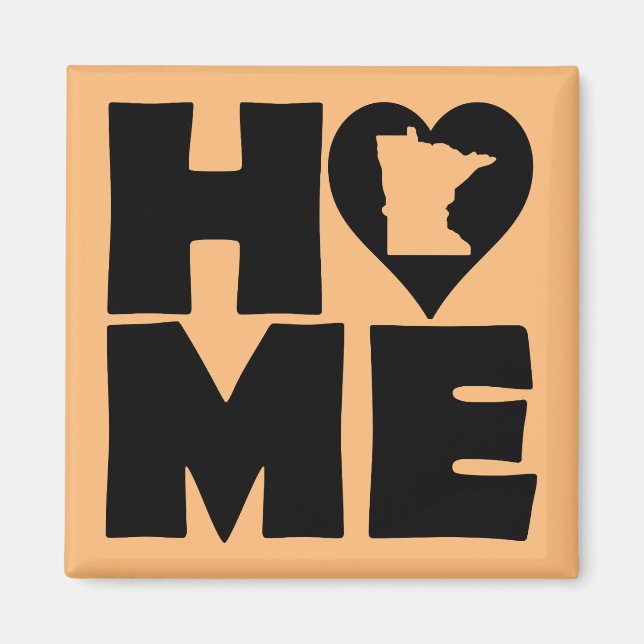 Minnesota Home Heart State Fridge Magnet (Front)