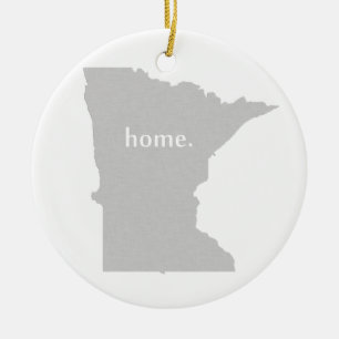 Minnesota home silhouette state map ceramic ornament