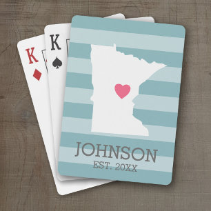 Minnesota Home State City Map - Custom Wedding Playing Cards