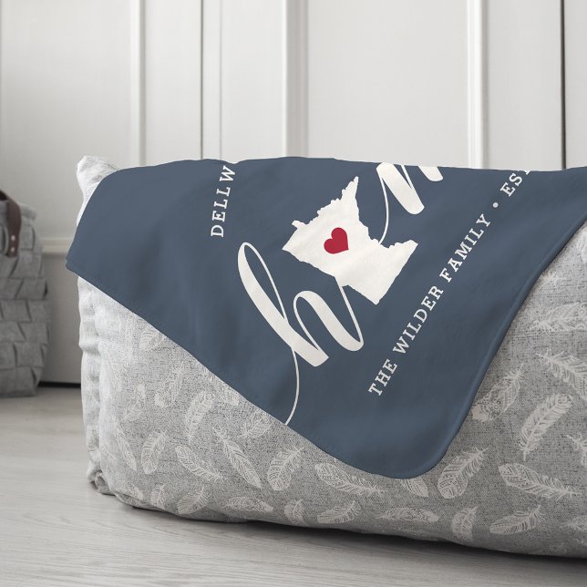 Minnesota Home State Personalized Sherpa Blanket (Creator Uploaded)