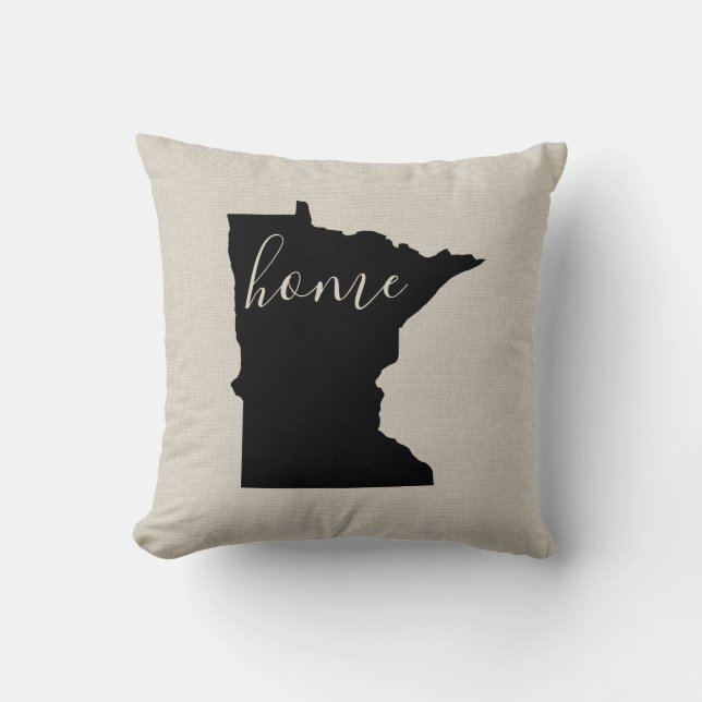 Minnesota Home State Throw Pillow (Front)