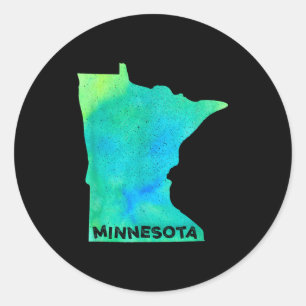 Minnesota Home State Women Men Kid Roots Map Love Classic Round Sticker