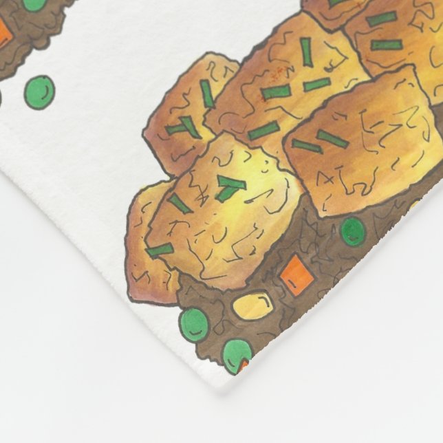 Minnesota Hot Dish Tater Tot Casserole Fleece Blanket (Corner)