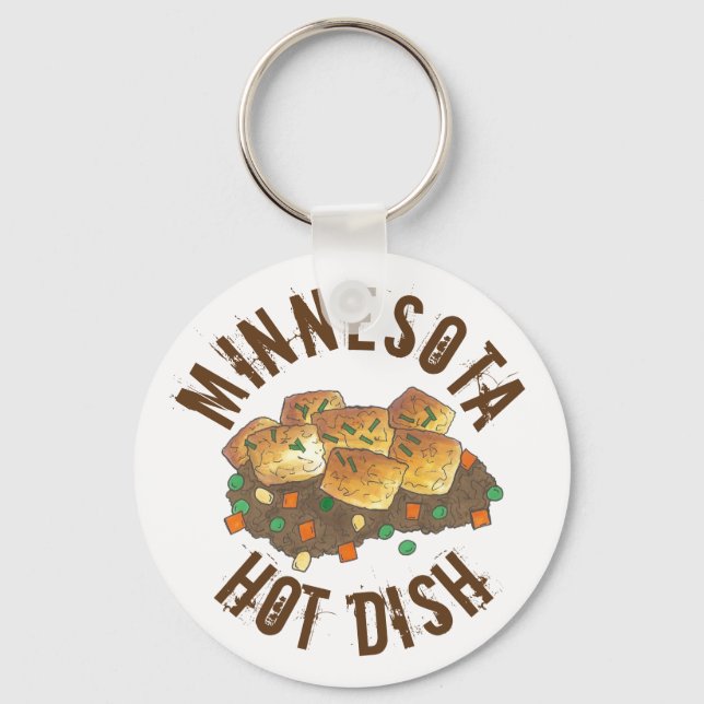 Minnesota Hot Dish Tater Tot Casserole Keychain (Front)
