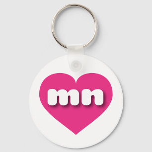 Minnesota hot pink heart - I love mn Keychain