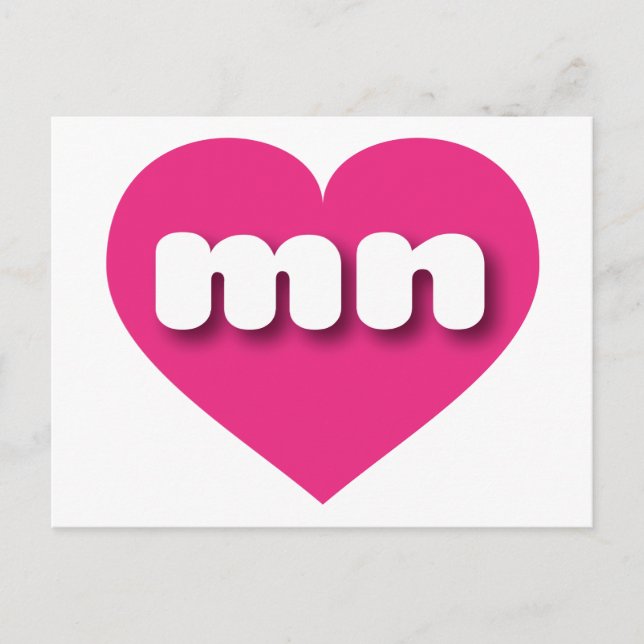 Minnesota hot pink heart - I love mn Postcard (Front)