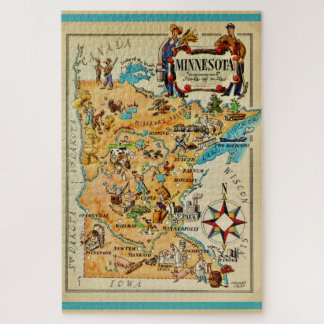 Minnesota Illustrated 20x30 Map  Jigsaw Puzzle