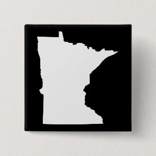 Minnesota in White and Black 2 Inch Square Button