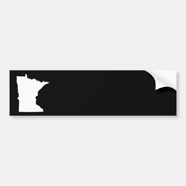Minnesota in White and Black Bumper Sticker (Front)