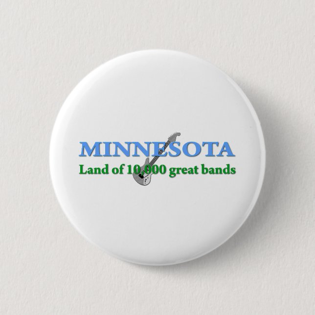 Minnesota - Land of 10,000 Bands 2 Inch Round Button (Front)