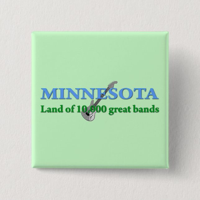 Minnesota - Land of 10,000 Bands 2 Inch Square Button (Front)