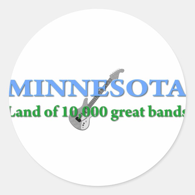 Minnesota - Land of 10,000 Bands Classic Round Sticker (Front)