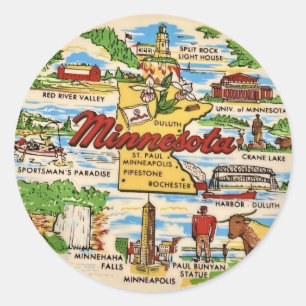 Minnesota Landmarks Classic Round Sticker