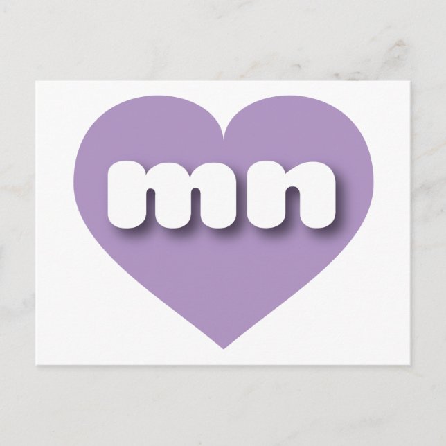 Minnesota lavender heart - I love mn Postcard (Front)