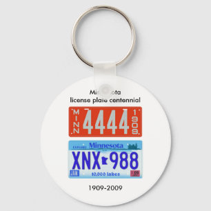 Minnesota license plate centennial keychain