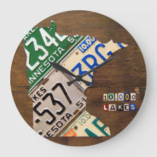 Minnesota License Plate Map Clock