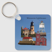 Minnesota Lighthouse metal key chain