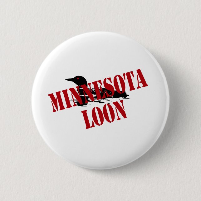 Minnesota Loon 2 Inch Round Button (Front)