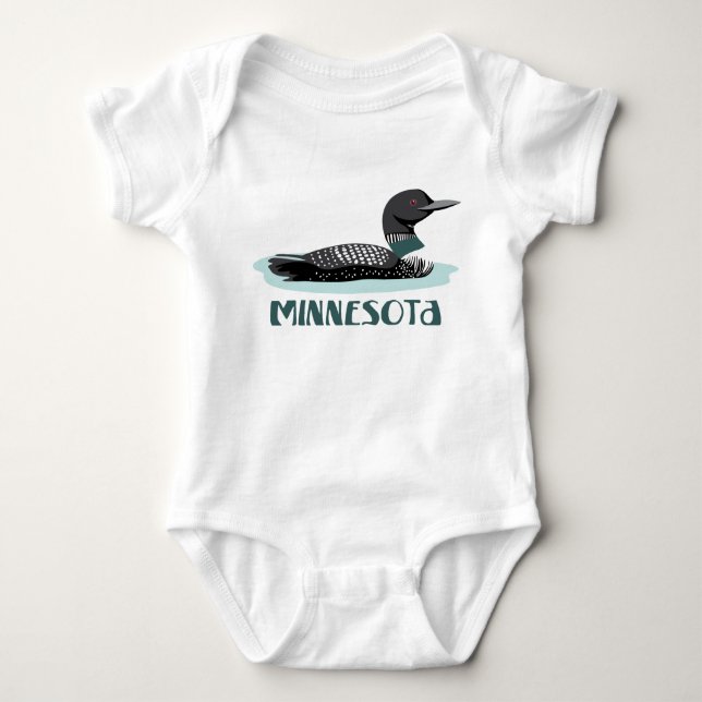 Minnesota Loon Baby Bodysuit (Front)