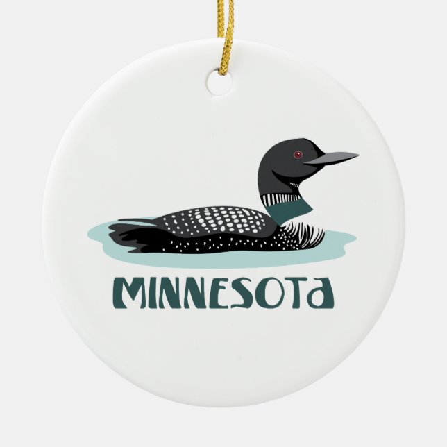 Minnesota Loon Ceramic Ornament (Front)