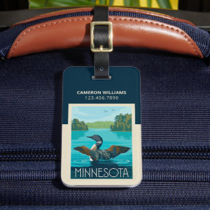 Minnesota Loon Luggage Tag