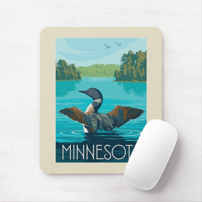 Minnesota | Loon Mouse Pad (With Mouse)
