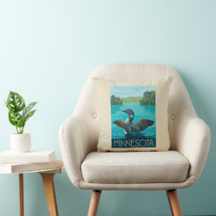 Minnesota   Loon Throw Pillow