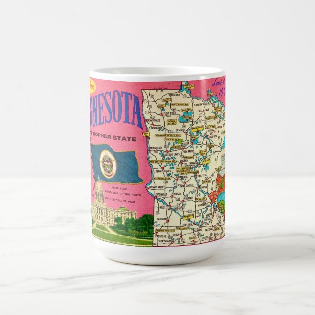  Minnesota Map Postcard Mug (Center)