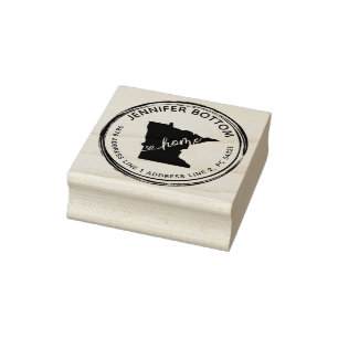 Minnesota Map Print Rubber Stamp