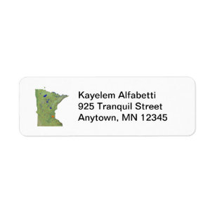 Minnesota Map Return Address Label